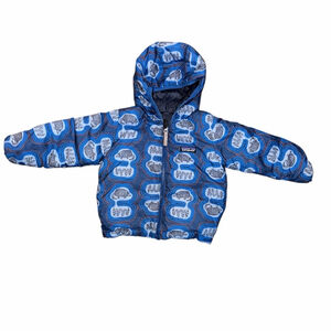 Baby Patagonia Reversible Puffer Jacket 12–18M Blue Black 700 Fill Down Insulate